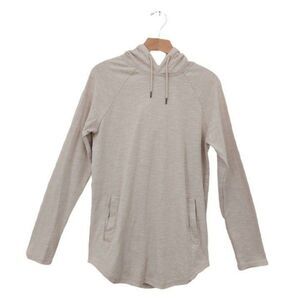 Pacsun Hoodie Womens Small Beige Pullover Scallop Fit Knit Curved Hem Outdoor